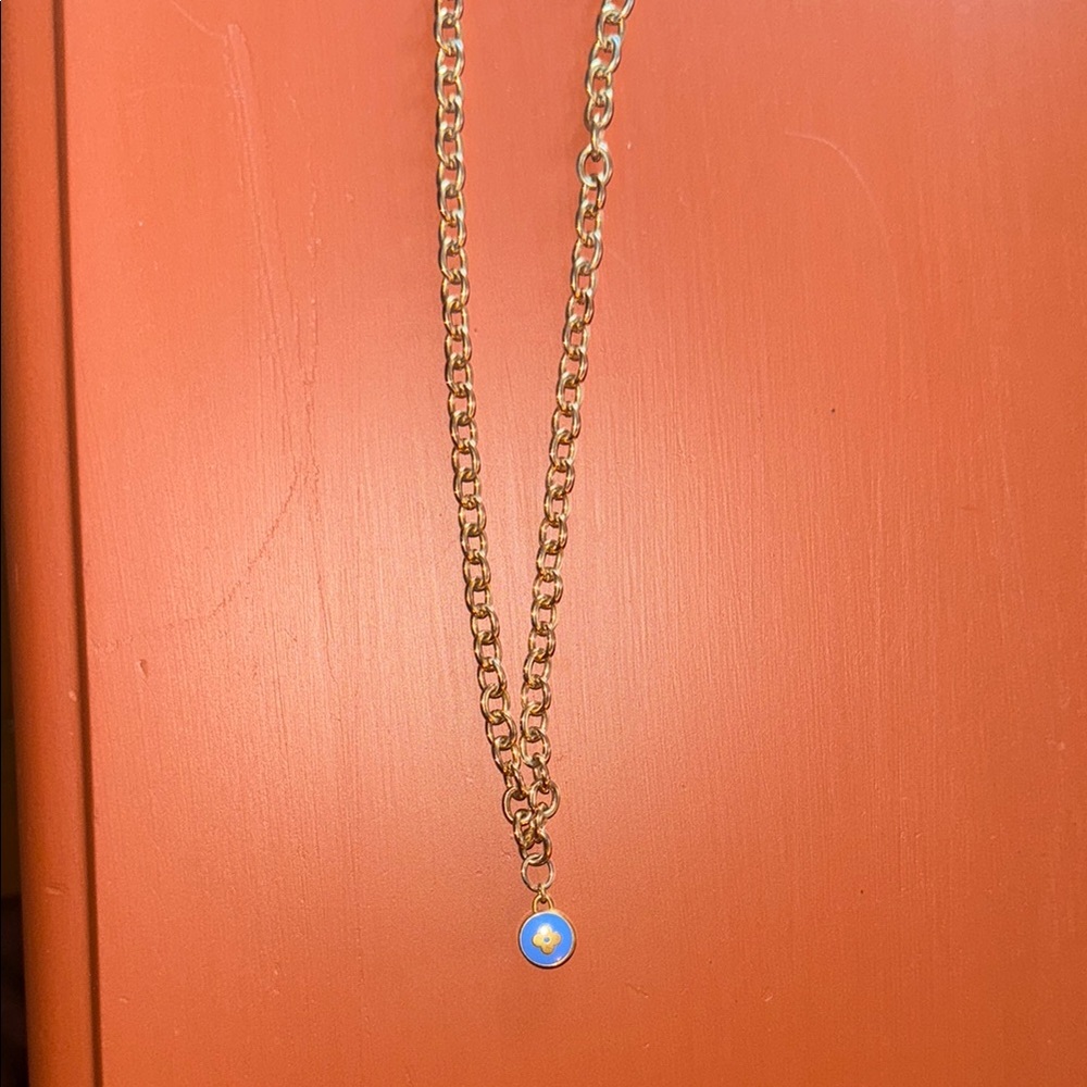 Louis Vuitton Gold and Blue Necklace